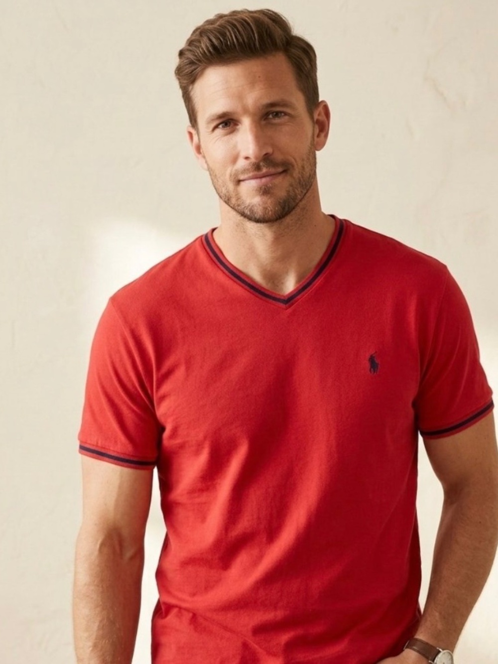 Polo Ralph Lauren T-Shirt Red Sz L Sporty 90’s Vintage Preppy Grunge Skater